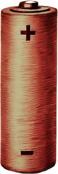 A drawing of an AA battery.