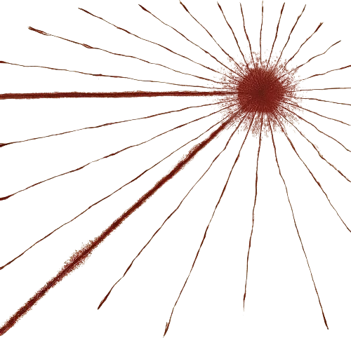 A drawing of the scattering of a photon.
