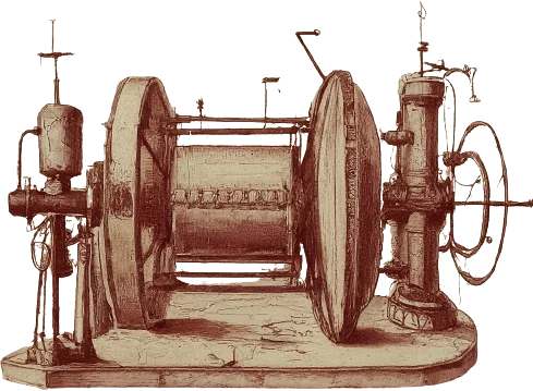 A drawing of a particle accelerator.
