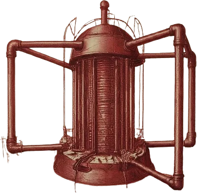 A drawing of a fusion reactor.