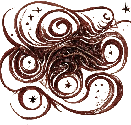 A drawing of dark smoke.